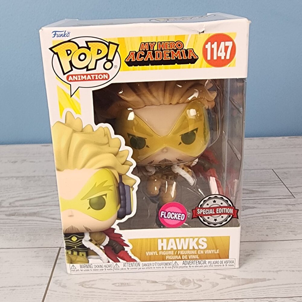 Flocked Hawks Funko POP Figure MHA #1147 Limited Edition Rare & Exclusive